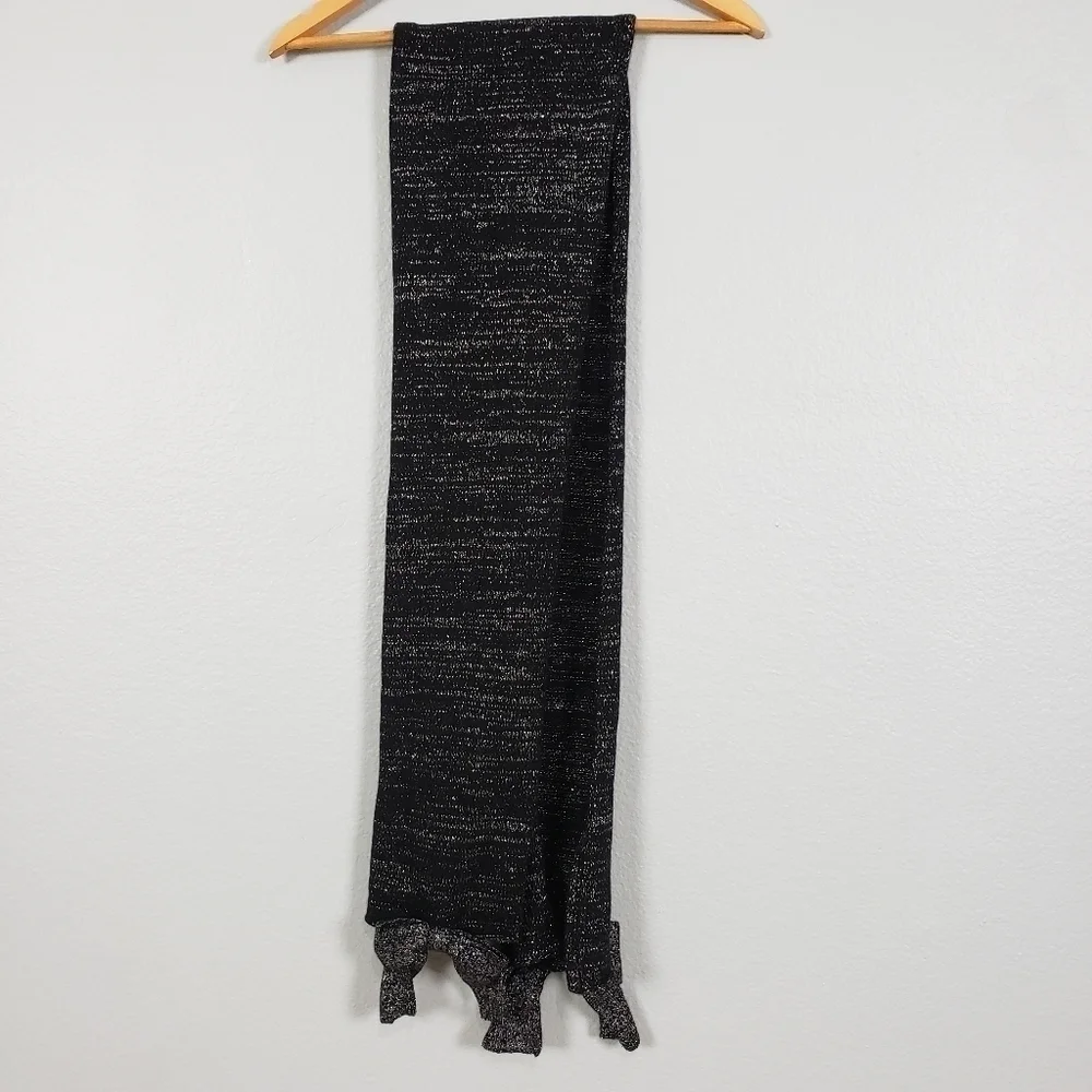 PORTOLANO Wool Fur Blend Bow Detail Scarf